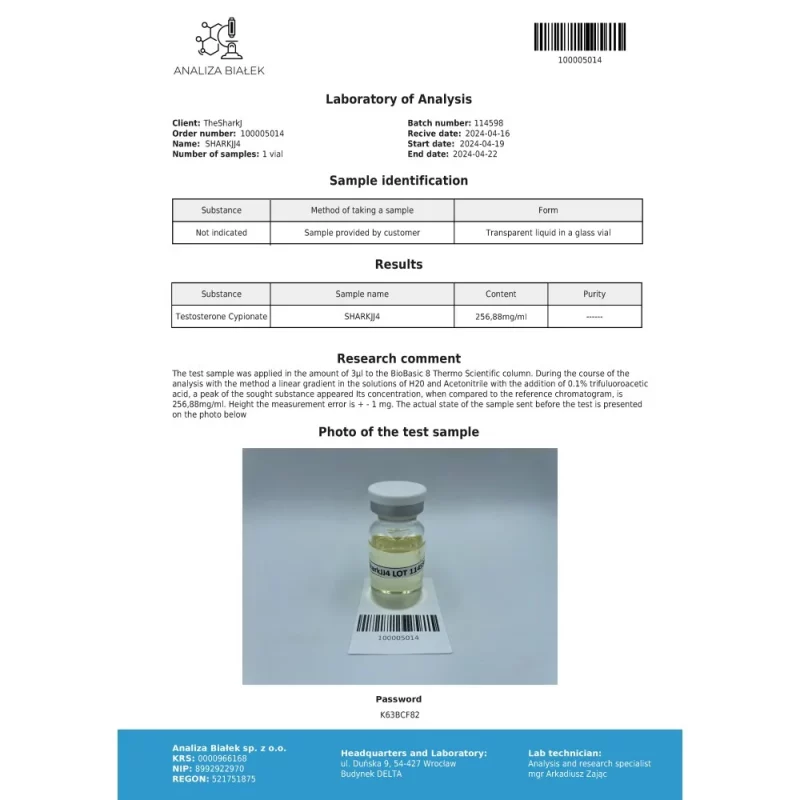 Cypilos 250 mg/ml (Testosterone Cypionate) 10ml vial – Image 5