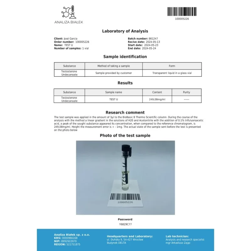 Andriolos 250 mg/ml (Testosterone Undecanoate) – Image 3