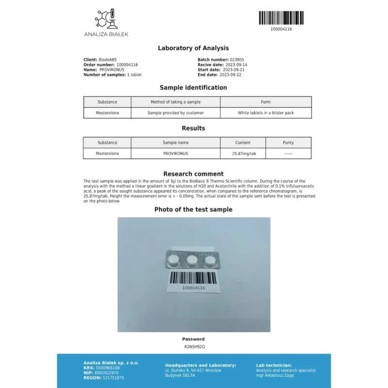 Provironus 25 mg (Mesterolone) – Image 4