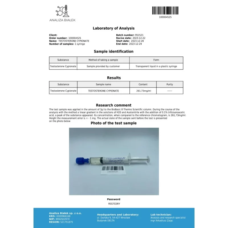 Cypilos 250 mg/ml (Testosterone Cypionate) 10ml vial – Image 3