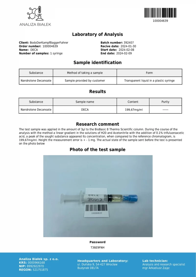 Driada Resultat Laboratoire - #1681