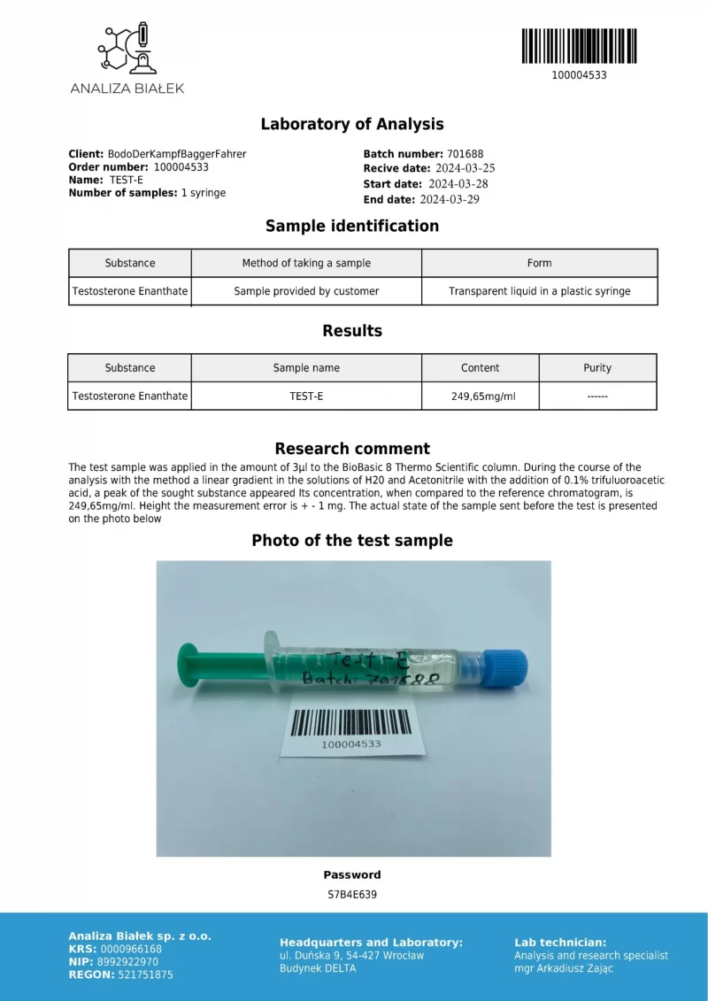 Driada Resultat Laboratoire - #1554