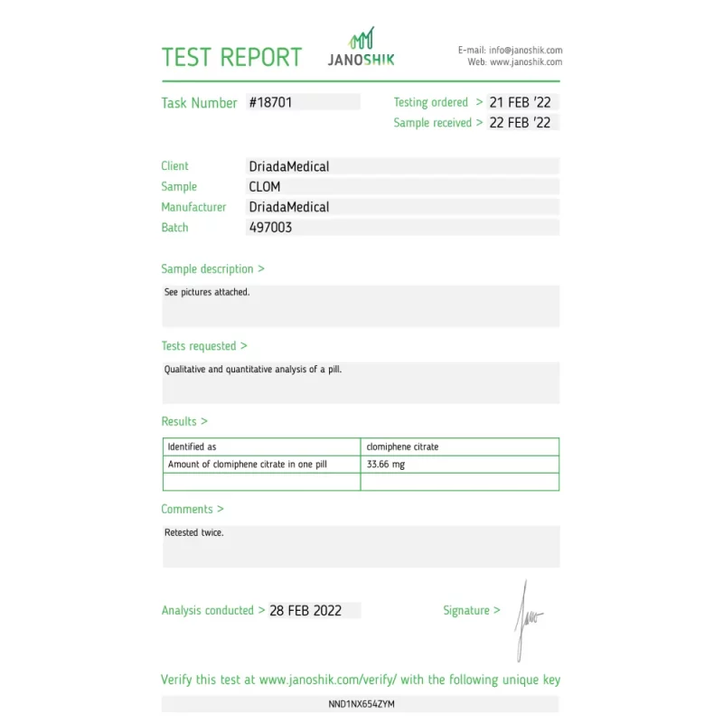 Clomilad 25 mg (Clomiphene Citrate) – Image 3