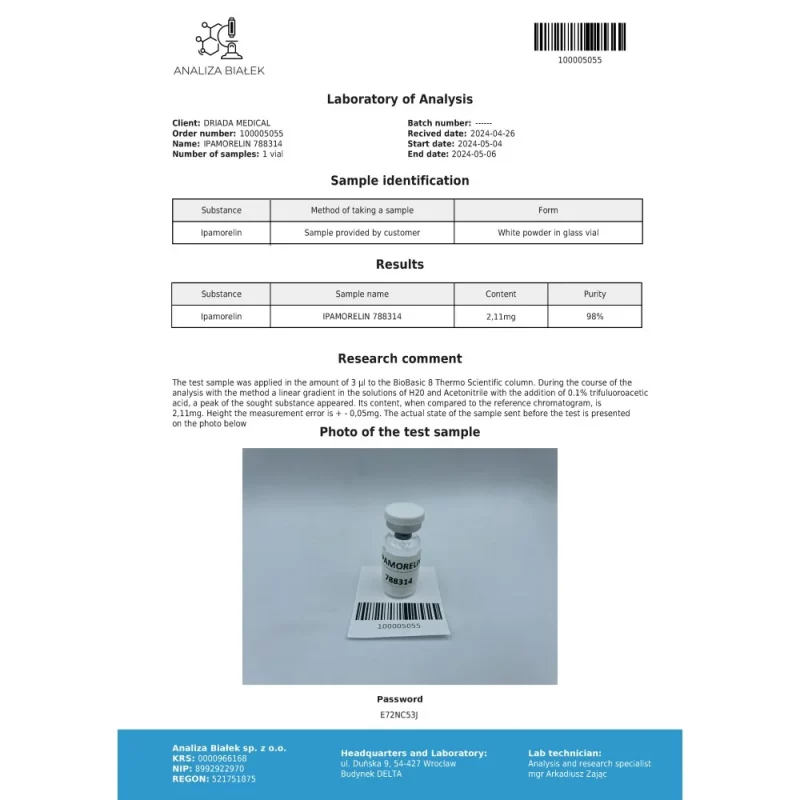 Ipamorelin 2mg - flacon+eau – Image 2