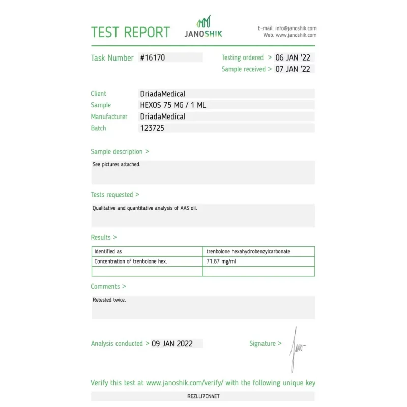 Hexos 75 mg/ml (Trenbolone Hexahydrobenzyl Carbonate) – Image 3