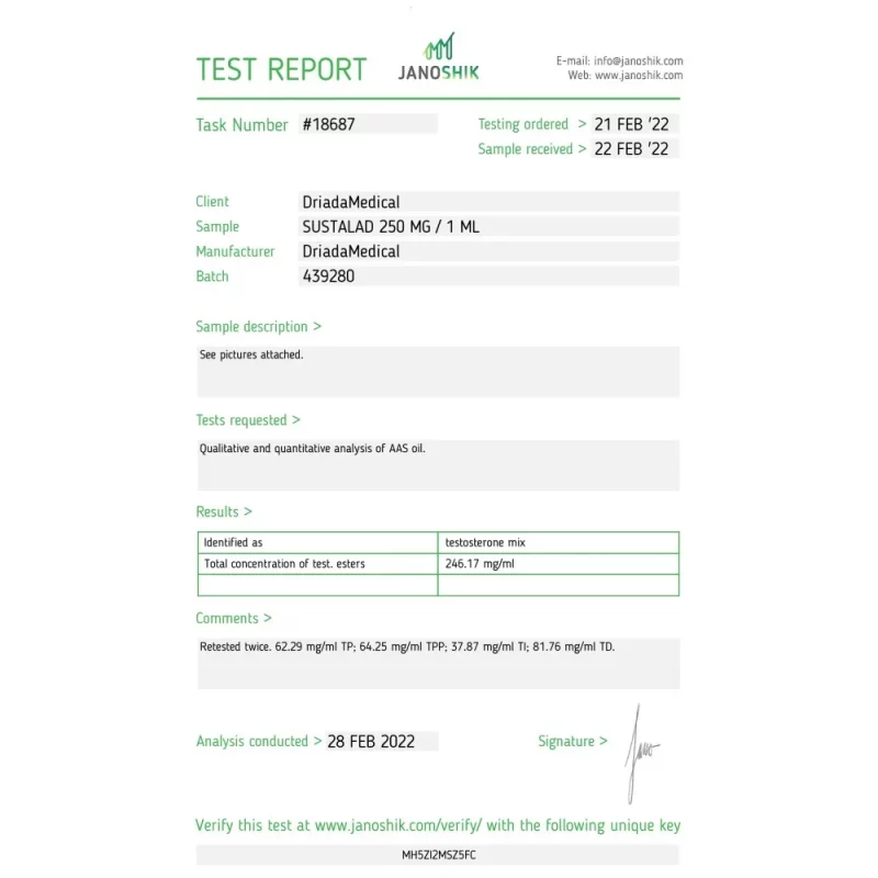 Sustalad 250 mg/ml (Sustanon) 10ml Vial – Image 2